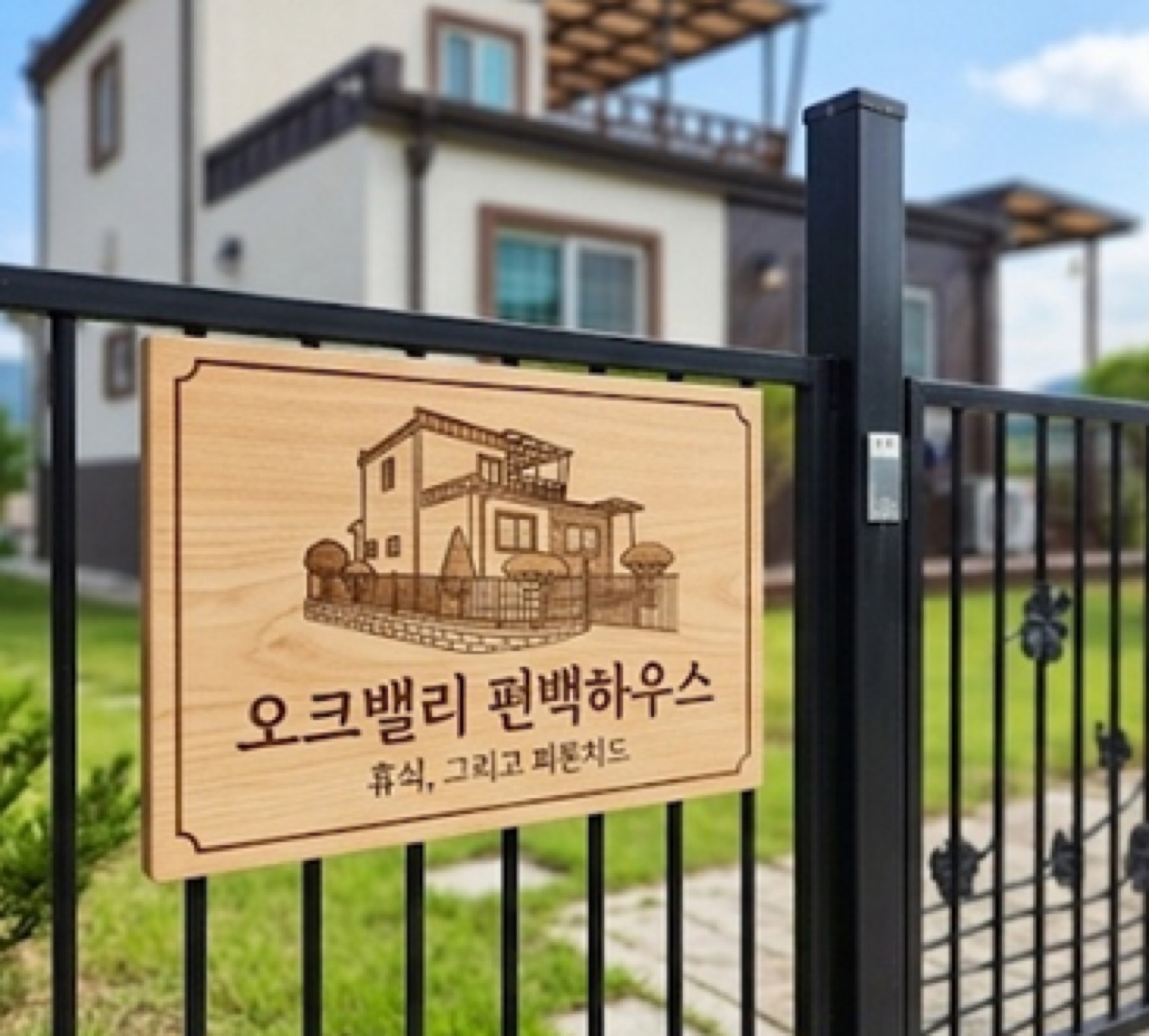 오크밸리 편백하우스 간판